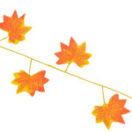 GloboStar® 78117 Τεχνητό Κρεμαστό Φυτό Διακοσμητική Γιρλάντα Λουλουδιών με 30 Πορτοκαλί Φύλλα Σφενδάμης M20 x Π20 x Υ220cm - Image 3