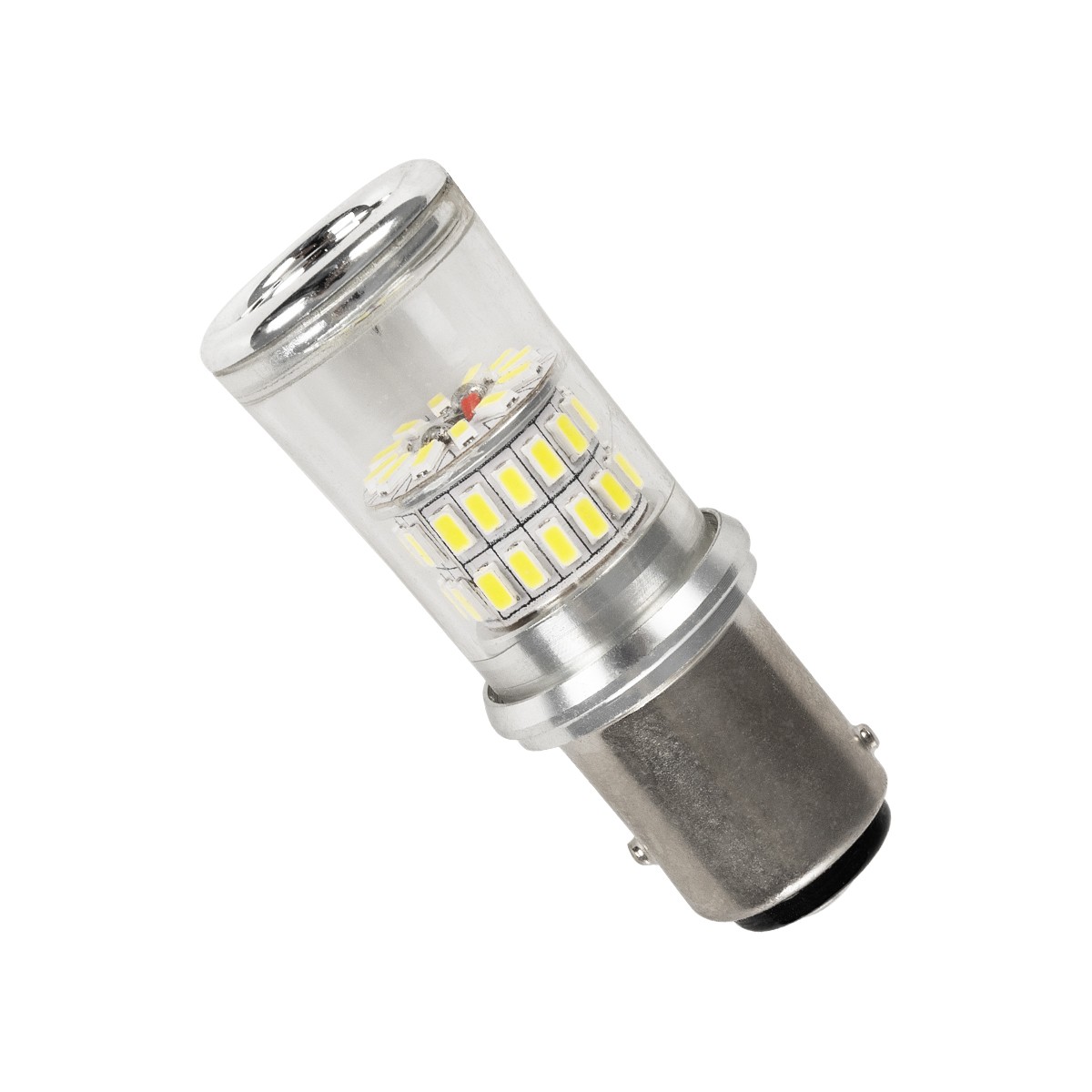 GLOBOSTAR® P21/5W-1157 81224 Λάμπα P21/5W 1157 BAY15D CANbus LED 5W 500lm 360° DC 12-24V IP20 Ψυχρό Λευκό 6000K - 48 x Epistar SMD4014 Chip - Μ2 x Π2 x Υ5.2cm - 1 Χρόνο Εγγύηση