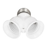 GloboStar® 78969 Πλαστικός Αντάπτορας Μετατροπέας από 1xE27 Ντουί σε 2xE27 Ντουί Λευκό - Image 3