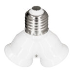 GloboStar® 78969 Πλαστικός Αντάπτορας Μετατροπέας από 1xE27 Ντουί σε 2xE27 Ντουί Λευκό - Image 4