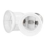 GloboStar® 78969 Πλαστικός Αντάπτορας Μετατροπέας από 1xE27 Ντουί σε 2xE27 Ντουί Λευκό - Image 5