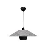 GLOBOSTAR® STORM 203-0292 Μοντέρνο Κρεμαστό Φωτιστικό Οροφής με Ντουί 1 x E27 AC 220-240V IP20 - Μαύρο & Γκρί  - Μ50 x Π50 x Υ24cm