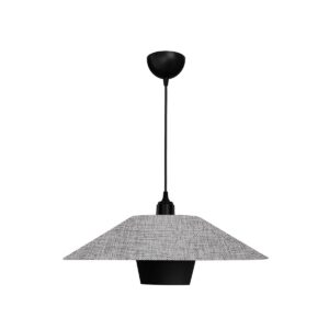 GLOBOSTAR® STORM 203-0292 Μοντέρνο Κρεμαστό Φωτιστικό Οροφής με Ντουί 1 x E27 AC 220-240V IP20 - Μαύρο & Γκρί - Μ50 x Π50 x Υ24cm