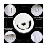 GloboStar® 79042 Selfie Ring Light LED SMD 2W 200 lm Λευκό Σώμα με Ενσωματωμένη Επαναφορτιζόμενη Μπαταρία 500mAh & Καλώδιο Φόρτισης Micro USB Ψυχρό Λευκό 6000 K για Κινητό Τηλέφωνο και Tablet Φ8.5 x Υ2.5cm - Image 9