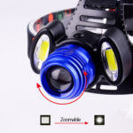 GloboStar® 79056 Επαναφορτιζόμενος Φακός Κεφαλής LED 1 x CREE XHP50 20W & 2 x CREE COB 10W 3000lm με 3 Modes - PIR Ανιχνευτή-Αισθητήρα Κίνησης & 2 x Μπαταρίες 18650 2400mAh Li-ion Αδιάβροχος IP54 Ψυχρό Λευκό 6000K - Image 9