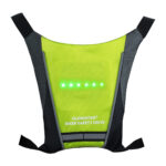 GloboStar® 79069 Γιλέκο Ασφαλείας Φωσφοριζέ Αντανακλαστικό για Ποδηλάτες & Runners με Φωτεινή Σήμανση LED - Ενσωματωμένη Μπαταρία 650mAh DC 5V Επαναφορτιζόμενο με Καλώδιο Τροφοδοσίας USB & Ασύρματο Χειριστήριο - Λαχανί Φωσφοριζέ & Μαύρο Αδιάβροχο IP65 - Image 2