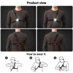 GloboStar® 79072 Φορητός Φακός Ασφαλείας Στήθους & Πλάτης για Ποδηλάτες & Runners με Φωτεινή Σήμανση LED XRE Q5 5W 600lm 200° - Ενσωματωμένη Μπαταρία 2000mAh DC 5V Επαναφορτιζόμενος με Καλώδιο Τροφοδοσίας USB 2.0 3 Modes Αδιάβροχος IP66 Ψυχρό Λευκό 6000K - Image 5