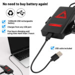 GloboStar® 79072 Φορητός Φακός Ασφαλείας Στήθους & Πλάτης για Ποδηλάτες & Runners με Φωτεινή Σήμανση LED XRE Q5 5W 600lm 200° - Ενσωματωμένη Μπαταρία 2000mAh DC 5V Επαναφορτιζόμενος με Καλώδιο Τροφοδοσίας USB 2.0 3 Modes Αδιάβροχος IP66 Ψυχρό Λευκό 6000K - Image 6