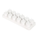 GloboStar® 79565 ΣΕΤ 12 Διακοσμητικών Realistic Κεριών με LED Εφέ Κινούμενης Φλόγας - με Ενσωματωμένη Μπαταρία - Επαναφορτιζόμενα & Βάση Φόρτισης Θερμό Λευκό 2700K - Image 2