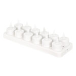 GloboStar® 79565 ΣΕΤ 12 Διακοσμητικών Realistic Κεριών με LED Εφέ Κινούμενης Φλόγας - με Ενσωματωμένη Μπαταρία - Επαναφορτιζόμενα & Βάση Φόρτισης Θερμό Λευκό 2700K - Image 3
