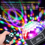 GloboStar® 79602 LED Party Disco Μπάλα με Περιστρεφόμενα Φωτορυθμικά Εφέ Πολύχρωμη RGB DMX512 20W με Sound Control Activated Εφέ και με Ασύρματο Χειριστήριο AC 230V IP20 Φ17 x Υ15cm - Image 6