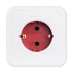GloboStar® TRAVEL PowerCube PRO Certified 79628 Πολύπριζο 5 Θέσεων με 5 Πρίζες Ασφαλείας Childproof EU Schuko AC 220-240V Μ7.5 x Π11.5 x Υ7.5 - Λευκό με Κόκκινο - Max Load 3680W/16A - Image 7