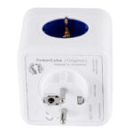 GloboStar® TRAVEL PowerCube PRO Certified 79629 Πολύπριζο 5 Θέσεων με 5 Πρίζες Ασφαλείας Childproof EU Schuko AC 220-240V Μ7.5 x Π11.5 x Υ7.5 - Λευκό με Μπλε - Max Load 3680W/16A - Image 4