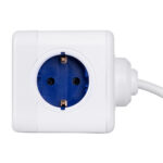 GloboStar® TRAVEL PowerCube PRO Certified 79643 Πολύπριζο 6 Θέσεων με 1.5m Kαλώδιο - 4 Πρίζες Ασφαλείας Childproof EU Schuko AC 220-240V & 2 Πρίζες USB Max 2.1A/DC 5V Μ7.5 x Π7.5 x Υ7.5 - Λευκό με Μπλε - Max Load 3680W/16A - Image 6