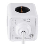 GloboStar® TRAVEL PowerCube PRO Certified 79644 Πολύπριζο 5 Θέσεων με 1.5m Kαλώδιο - 5 Πρίζες Ασφαλείας Childproof EU Schuko AC 220-240V Μ7.5 x Π7.5 x Υ7.5 - Λευκό με Γκρι - Max Load 3680W/16A - Image 4
