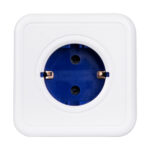 GloboStar® TRAVEL PowerCube PRO Certified 79646 Πολύπριζο 5 Θέσεων με 1.5m Kαλώδιο - 5 Πρίζες Ασφαλείας Childproof EU Schuko AC 220-240V Μ7.5 x Π11.5 x Υ7.5 - Λευκό με Μπλε - Max Load 3680W/16A - Image 6