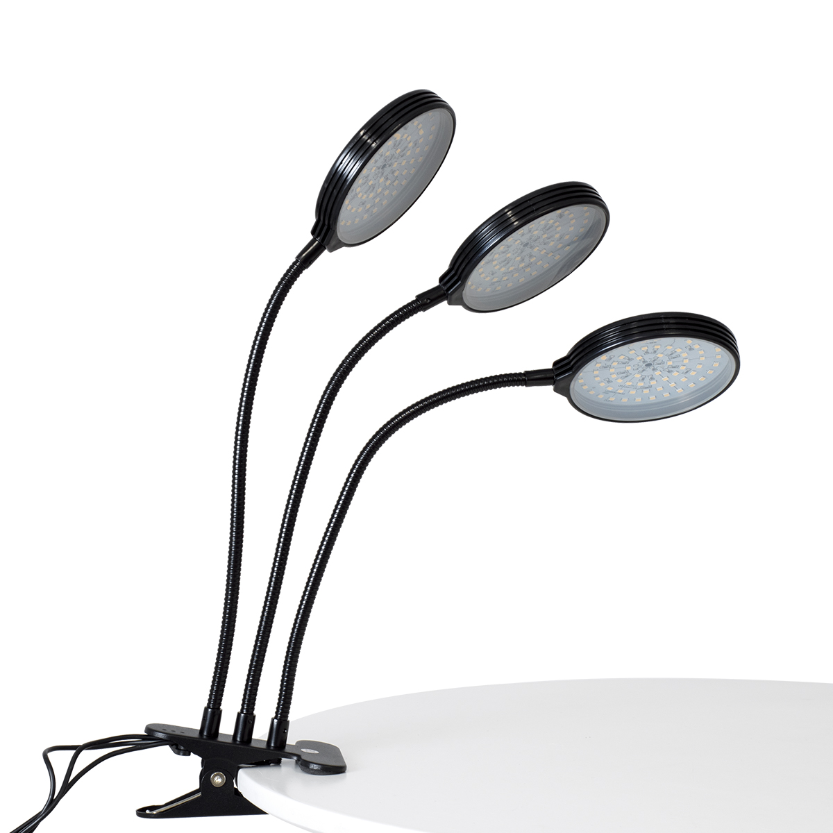 GloboStar® 79653 Grow Light Hydro Spectrum LED Φωτιστικό Ανάπτυξης Υδροπονικών Φυτών Γλάστρας με 3 Κινούμενες Κεφαλές & Βάση Clip SMD 2835 15W 160° DC 5V IP20 με Dimmer & Timer Εσωτερικού Χώρου για Κάλυψη Επιφάνειας 1m x 1m Πλήρους Φάσματος Φωτισμού - Image 3