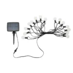 GLOBOSTAR® TWILIGHT 79667 Μοντέρνο Φωτιστικό Κήπου Γιρλάντα 7.7m με 15 Λάμπες & IR Ασύρματο Χειριστήριο LED 9W 810lm 360° DC 3.7V με Ενσωματωμένο Φωτοβολταϊκό Panel 5.5V 1.5W & Επαναφορτιζόμενη Μπαταρία Li-ion 3.7V 1x18650 2200mAh Αδιάβροχο IP65 Θερμό Λευκό 2700Κ Dimmable - Sanan SMD Chip - Μαύρο & Διάφανο - Μ770 x Π4 x Υ7cm - 2 Χρόνια Εγγύηση - Image 9
