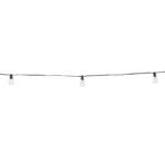 GLOBOSTAR® TWILIGHT 79667 Μοντέρνο Φωτιστικό Κήπου Γιρλάντα 7.7m με 15 Λάμπες & IR Ασύρματο Χειριστήριο LED 9W 810lm 360° DC 3.7V με Ενσωματωμένο Φωτοβολταϊκό Panel 5.5V 1.5W & Επαναφορτιζόμενη Μπαταρία Li-ion 3.7V 1x18650 2200mAh Αδιάβροχο IP65 Θερμό Λευκό 2700Κ Dimmable - Sanan SMD Chip - Μαύρο & Διάφανο - Μ770 x Π4 x Υ7cm - 2 Χρόνια Εγγύηση - Image 2