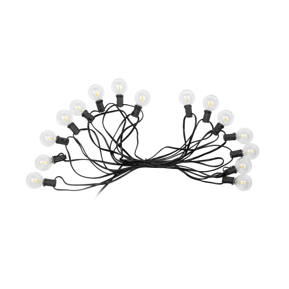 GLOBOSTAR® TWILIGHT 79667 Μοντέρνο Φωτιστικό Κήπου Γιρλάντα 7.7m με 15 Λάμπες & IR Ασύρματο Χειριστήριο LED 9W 810lm 360° DC 3.7V με Ενσωματωμένο Φωτοβολταϊκό Panel 5.5V 1.5W & Επαναφορτιζόμενη Μπαταρία Li-ion 3.7V 1x18650 2200mAh Αδιάβροχο IP65 Θερμό Λευκό 2700Κ Dimmable - Sanan SMD Chip - Μαύρο & Διάφανο - Μ770 x Π4 x Υ7cm - 2 Χρόνια Εγγύηση - Image 3