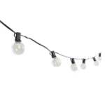 GLOBOSTAR® TWILIGHT 79668 Μοντέρνο Φωτιστικό Κήπου Γιρλάντα 10.5m με 30 Λάμπες & IR Ασύρματο Χειριστήριο LED 18W 1620lm 360° DC 3.7V με Ενσωματωμένο Φωτοβολταϊκό Panel 5.5V 3W & Επαναφορτιζόμενη Μπαταρία Li-ion 3.7V 2x18650 4400mAh Αδιάβροχο IP65 Θερμό Λευκό 2700Κ Dimmable - Sanan SMD Chip - Μαύρο & Διάφανο - Μ1050 x Π4 x Υ7cm - 2 Χρόνια Εγγύηση