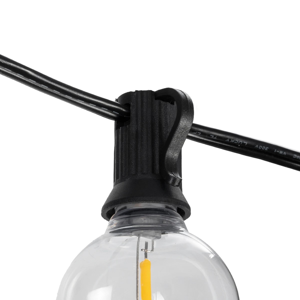 GLOBOSTAR® TWILIGHT 79669 Μοντέρνο Φωτιστικό Κήπου Γιρλάντα 14.5m με 50 Λάμπες LED 30W 2700lm 360° DC 3.7V με Ενσωματωμένο Φωτοβολταϊκό Panel 5.5V 5W & Επαναφορτιζόμενη Μπαταρία Li-ion 3.7V 3x18650 6600mAh Αδιάβροχο IP65 Θερμό Λευκό 2700Κ Dimmable - Sanan SMD Chip - Μαύρο & Διάφανο - Μ1450 x Π4 x Υ7cm - 2 Χρόνια Εγγύηση - Image 6