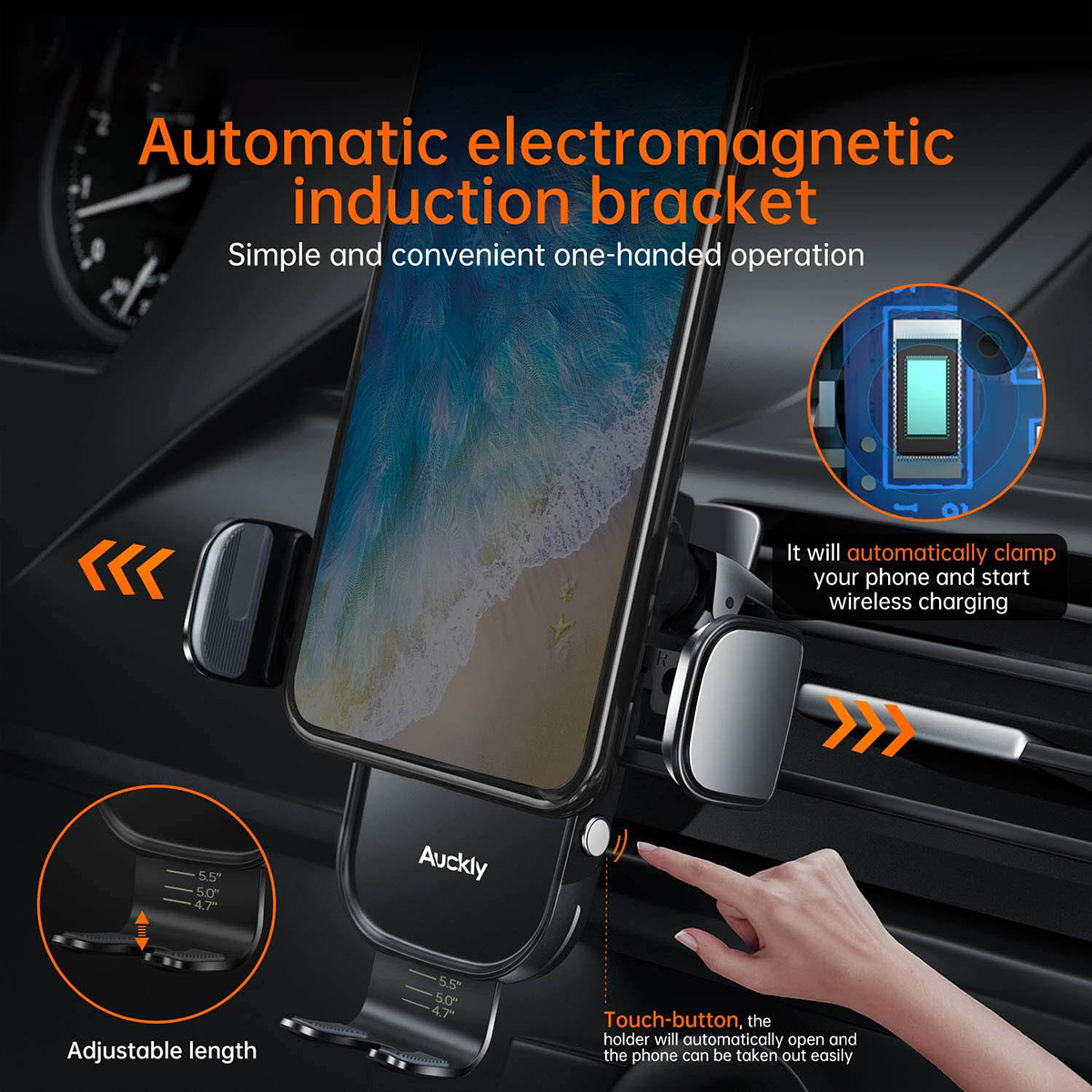 GloboStar® 79696 Μαγνητική Βάση Κινητού Αυτοκινήτου Smart Chip Max 15W USB σε USB Type-C με Κλιπ στον Αεραγωγό - Ασύρματη Φόρτιση και Υποστήριξη προσαρμογής για Διαφορετικά Κινητά Τηλέφωνα MagSafe QuickCharge 3.0 - Image 9