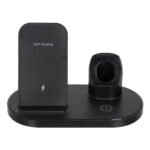 GloboStar® 79698 Επιτραπέζια Σταθερή Βάση Ασύρματης Φόρτισης Fast Charging για Κινητά - Earphones - Smart Watches 3 Καναλιών - 1 Channel 15W Max (Phone) - 2 Channel 3W (Airpod) - 3 Channel 2W (Watch) - Image 2