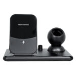 GloboStar® 79699 Επιτραπέζια Σταθερή Βάση Ασύρματης Φόρτισης Fast Charging για Κινητά - Earphones - Smart Watches - Pencil 4 Καναλιών - 1 Channel 15W Max (Phone) - 2 Channel 3W (Airpod) - 3 Channel 2W (Watch) - 4 Channel 2W (Pencil) - Image 2