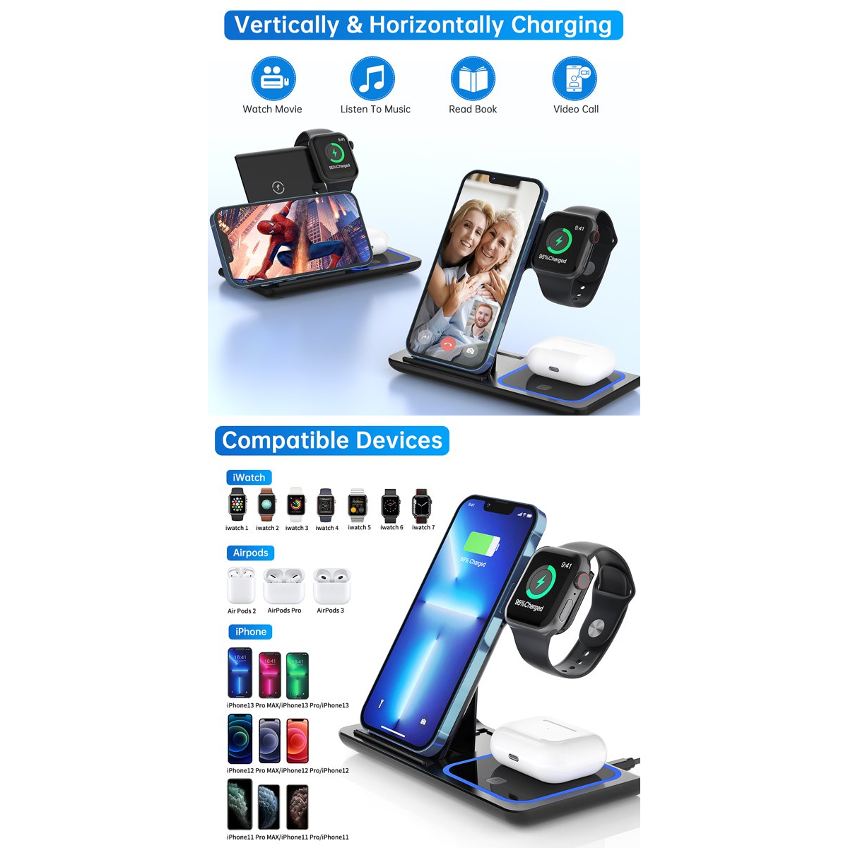 GloboStar® 79706 Επιτραπέζια Σταθερή Βάση Ασύρματης Φόρτισης Fast Charging για Κινητά - Earphones - Smart Watches 15W Max - Λευκό - Image 11