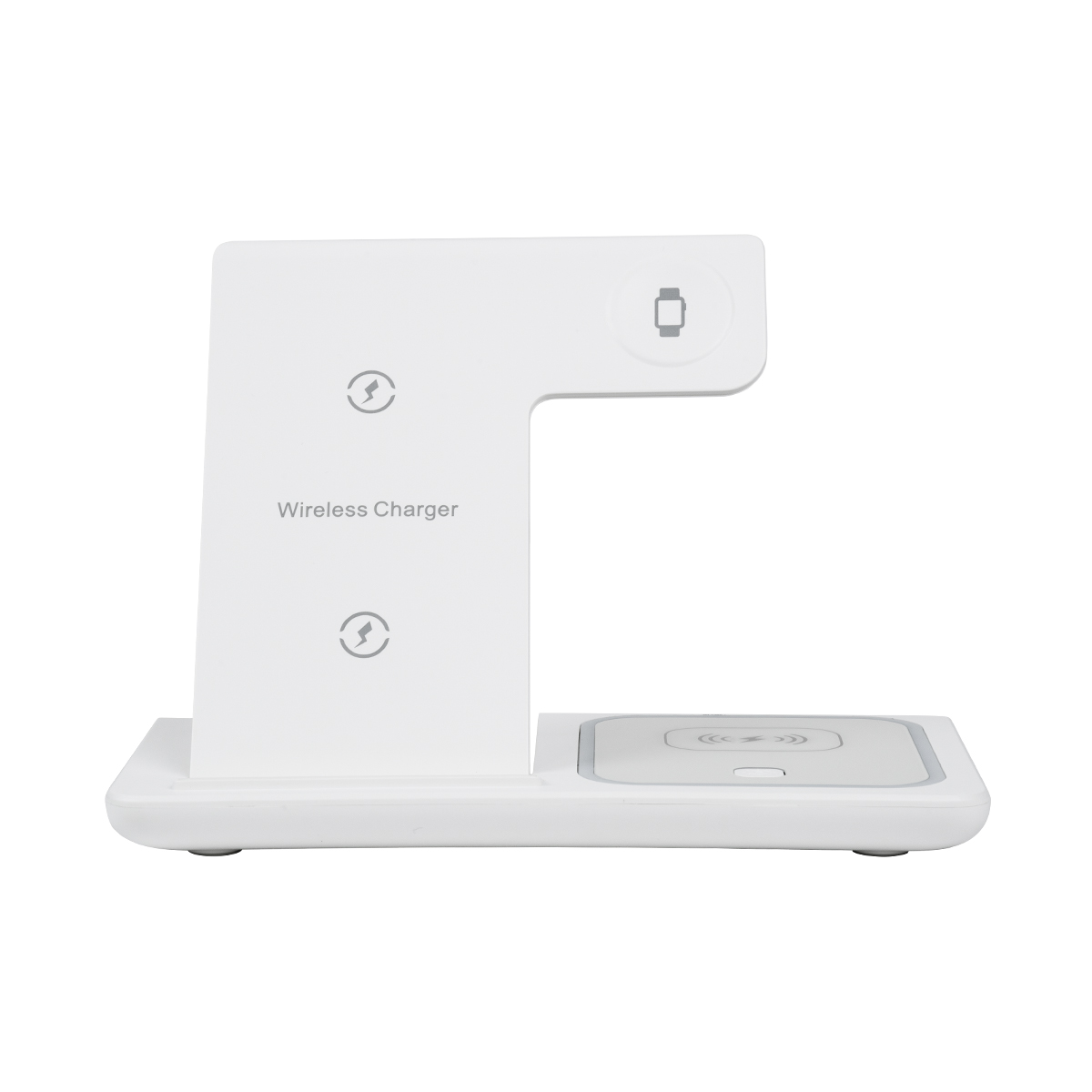 GloboStar® 79706 Επιτραπέζια Σταθερή Βάση Ασύρματης Φόρτισης Fast Charging για Κινητά - Earphones - Smart Watches 15W Max - Λευκό - Image 2