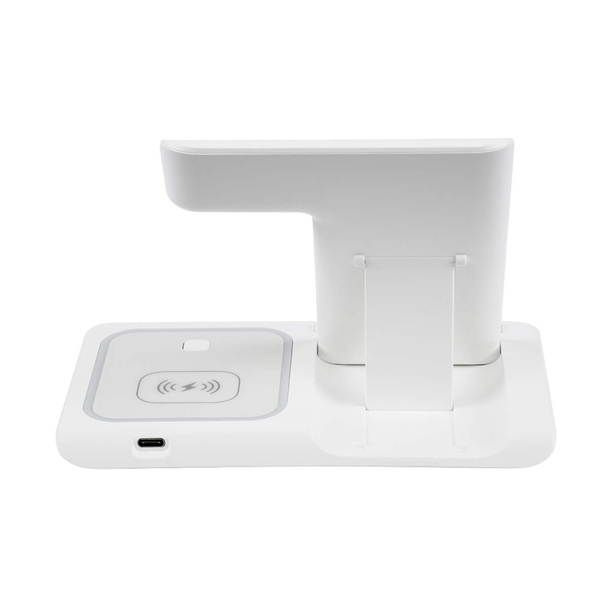 GloboStar® 79706 Επιτραπέζια Σταθερή Βάση Ασύρματης Φόρτισης Fast Charging για Κινητά - Earphones - Smart Watches 15W Max - Λευκό - Image 3