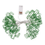 79801 Διακοσμητική Γιρλάντα Green Cactus 3 Μέτρα με Διακόπτη On/Off - 20 LED 2W με Μπαταρίες 2xAA & Διάφανο Καλώδιο IP20 Ψυχρό Λευκό 6000K Μ3m - Image 2