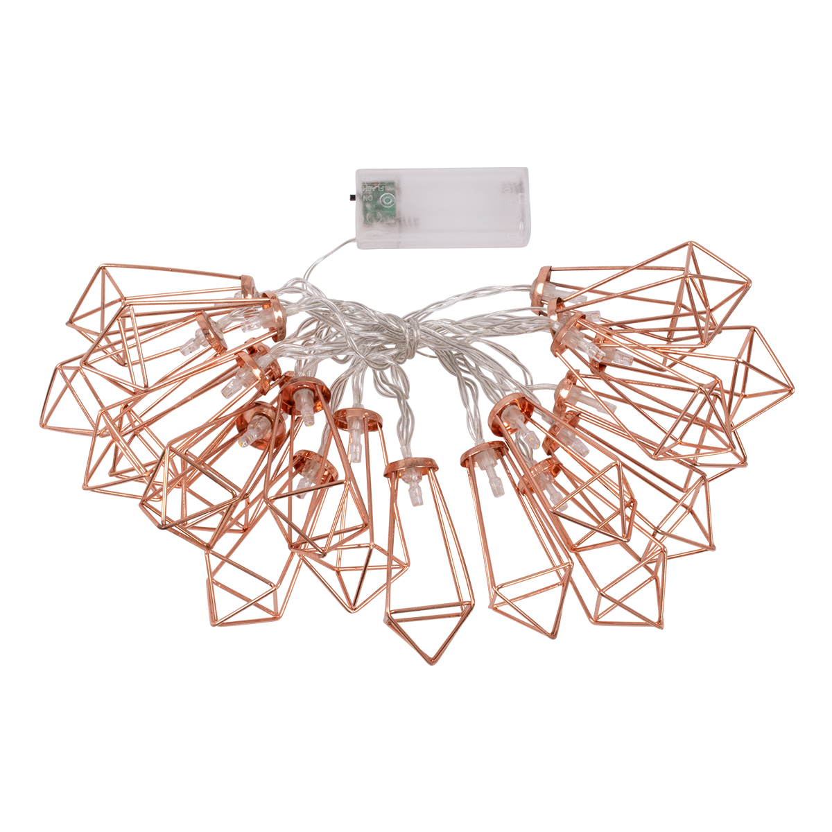 79804 Διακοσμητική Γιρλάντα Bronze Cone 3 Μέτρα με Διακόπτη On/Off - 20 LED 2W με Μπαταρίες 2xAA & Διάφανο Καλώδιο IP20 Θερμό Λευκό 2700K Μ3m - Image 2