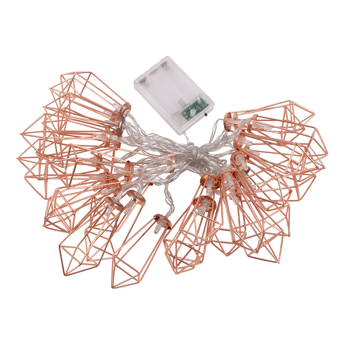 79805 Διακοσμητική Γιρλάντα Bronze Cone 4 Μέτρα με Διακόπτη On/Off - 30 LED 3W με Μπαταρίες 3xAA & Διάφανο Καλώδιο IP20 Θερμό Λευκό 2700K Μ4m - Image 2