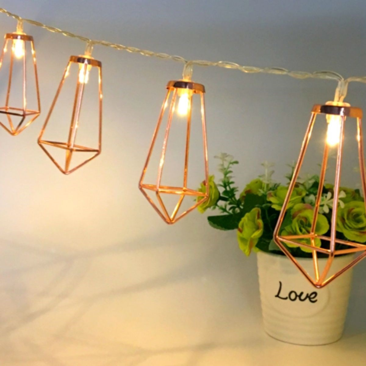 79805 Διακοσμητική Γιρλάντα Bronze Cone 4 Μέτρα με Διακόπτη On/Off - 30 LED 3W με Μπαταρίες 3xAA & Διάφανο Καλώδιο IP20 Θερμό Λευκό 2700K Μ4m - Image 6