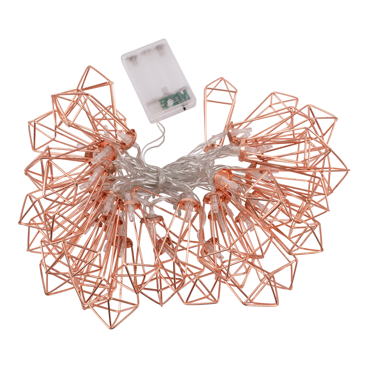 79806 Διακοσμητική Γιρλάντα Bronze Cone 5 Μέτρα με Διακόπτη On/Off - 40 LED 4W με Μπαταρίες 3xAA & Διάφανο Καλώδιο IP20 Θερμό Λευκό 2700K Μ5m - Image 2