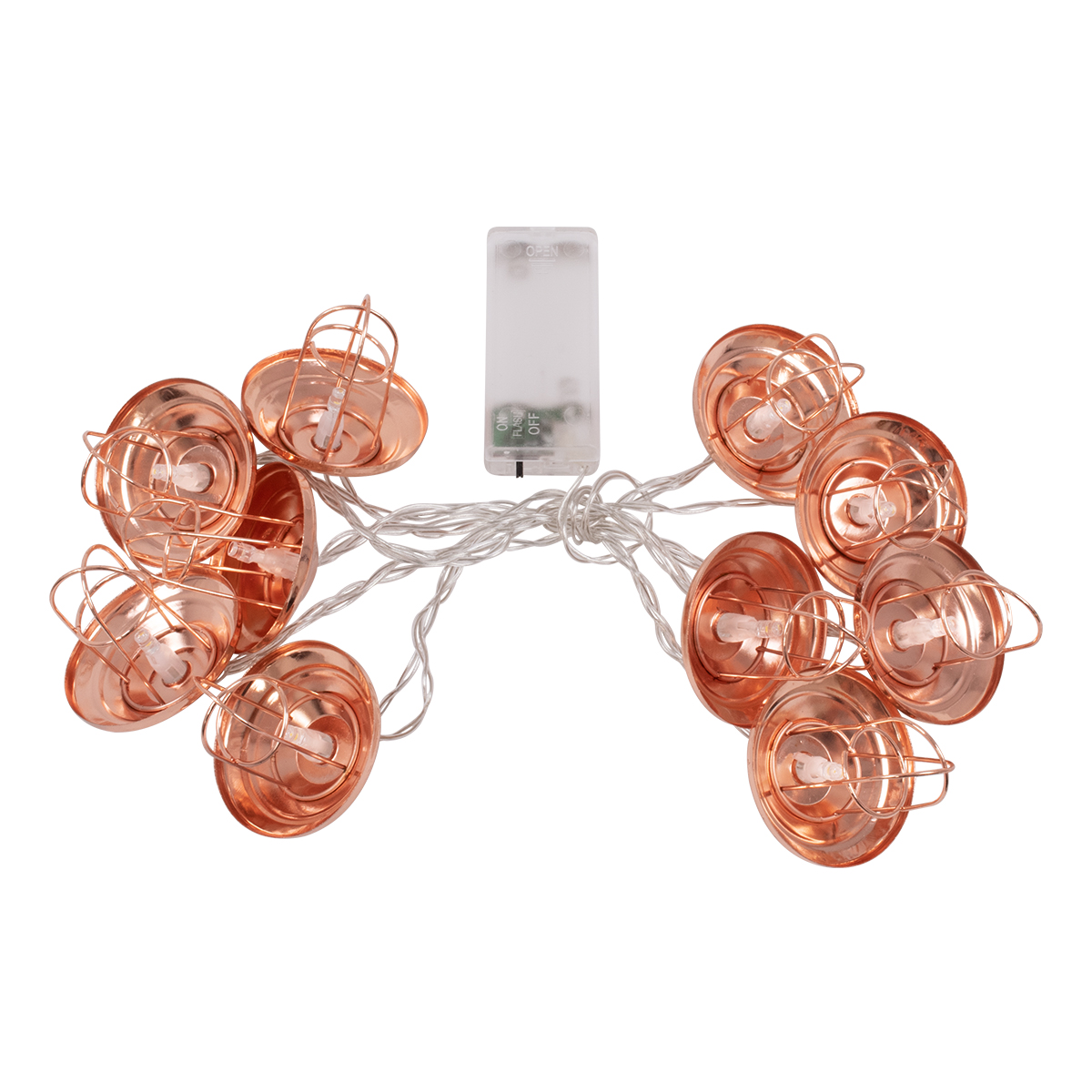 79807 Διακοσμητική Γιρλάντα Bronze Lamp 2 Μέτρα με Διακόπτη On/Off - 10 LED 1W με Μπαταρίες 2xAA & Διάφανο Καλώδιο IP20 Θερμό Λευκό 2700K Μ2m - Image 2