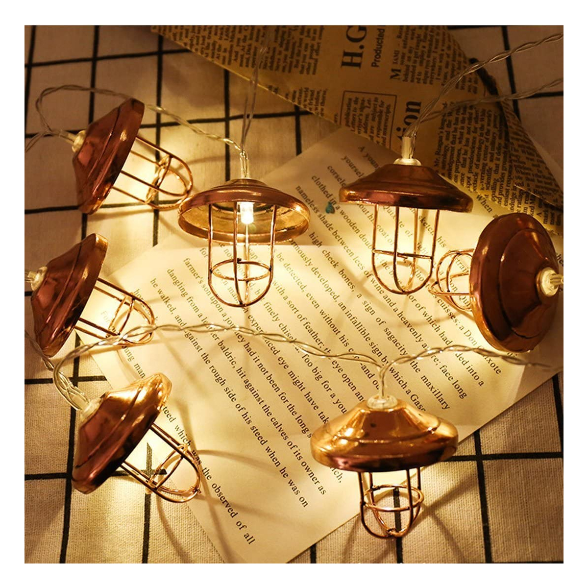 79807 Διακοσμητική Γιρλάντα Bronze Lamp 2 Μέτρα με Διακόπτη On/Off - 10 LED 1W με Μπαταρίες 2xAA & Διάφανο Καλώδιο IP20 Θερμό Λευκό 2700K Μ2m - Image 4