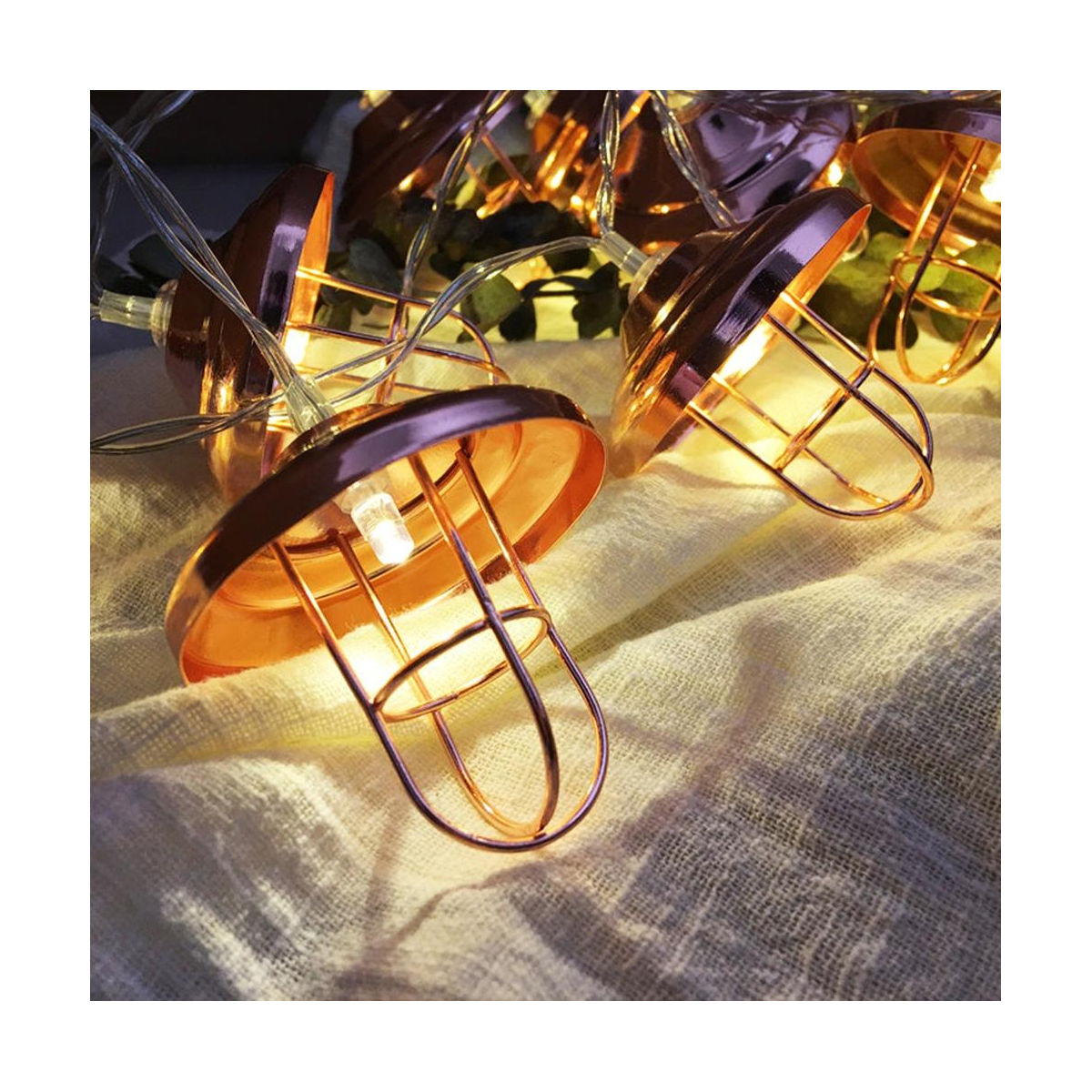 79807 Διακοσμητική Γιρλάντα Bronze Lamp 2 Μέτρα με Διακόπτη On/Off - 10 LED 1W με Μπαταρίες 2xAA & Διάφανο Καλώδιο IP20 Θερμό Λευκό 2700K Μ2m - Image 5