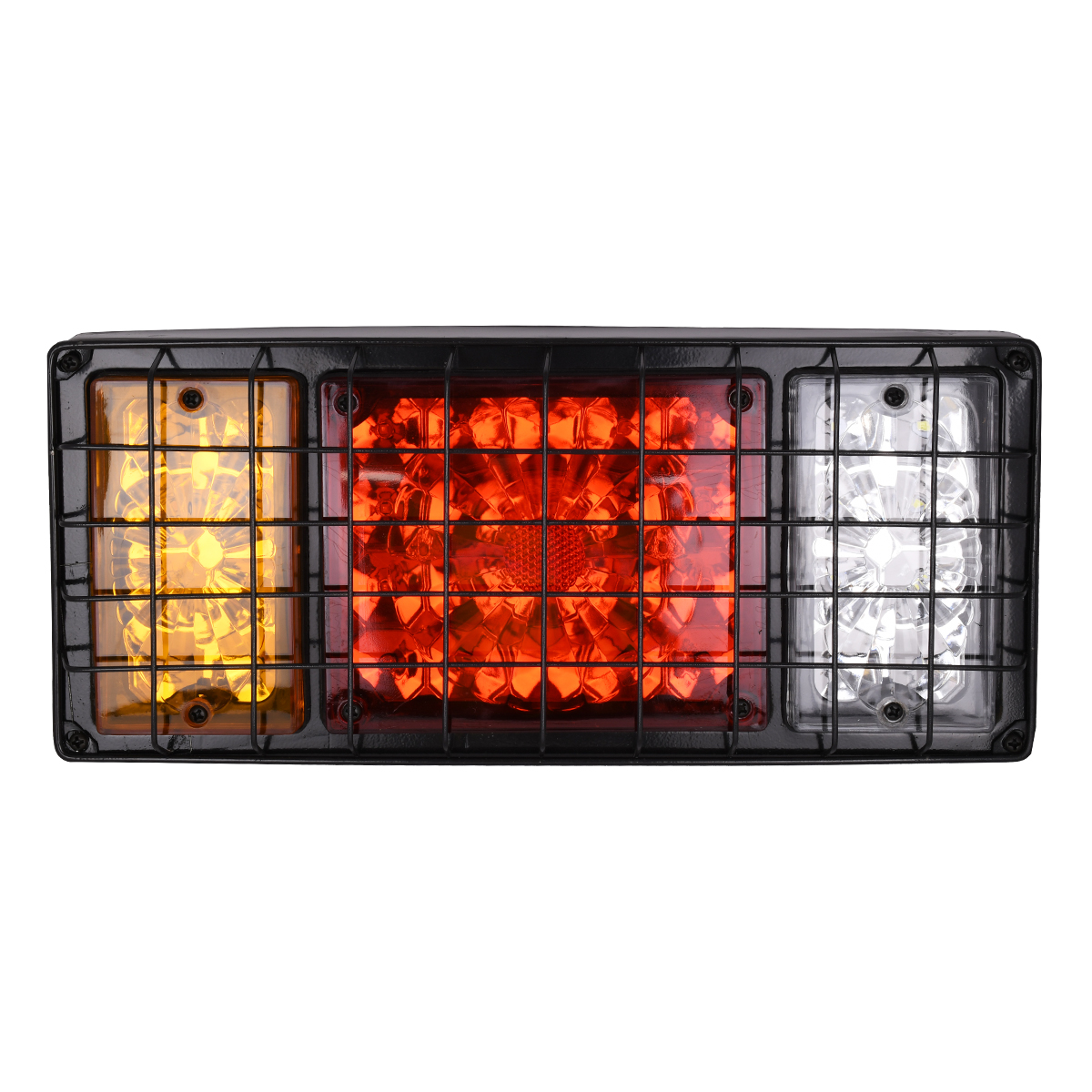 GloboStar® 79928 Πίσω Φανάρι Τρέιλερ 36 LED 12V με Μεταλλικό Πλέγμα Προστασίας Universal Αδιάβροχο IP66 Πορτοκαλί - Κόκκινο - Λευκό 6000K - Image 2