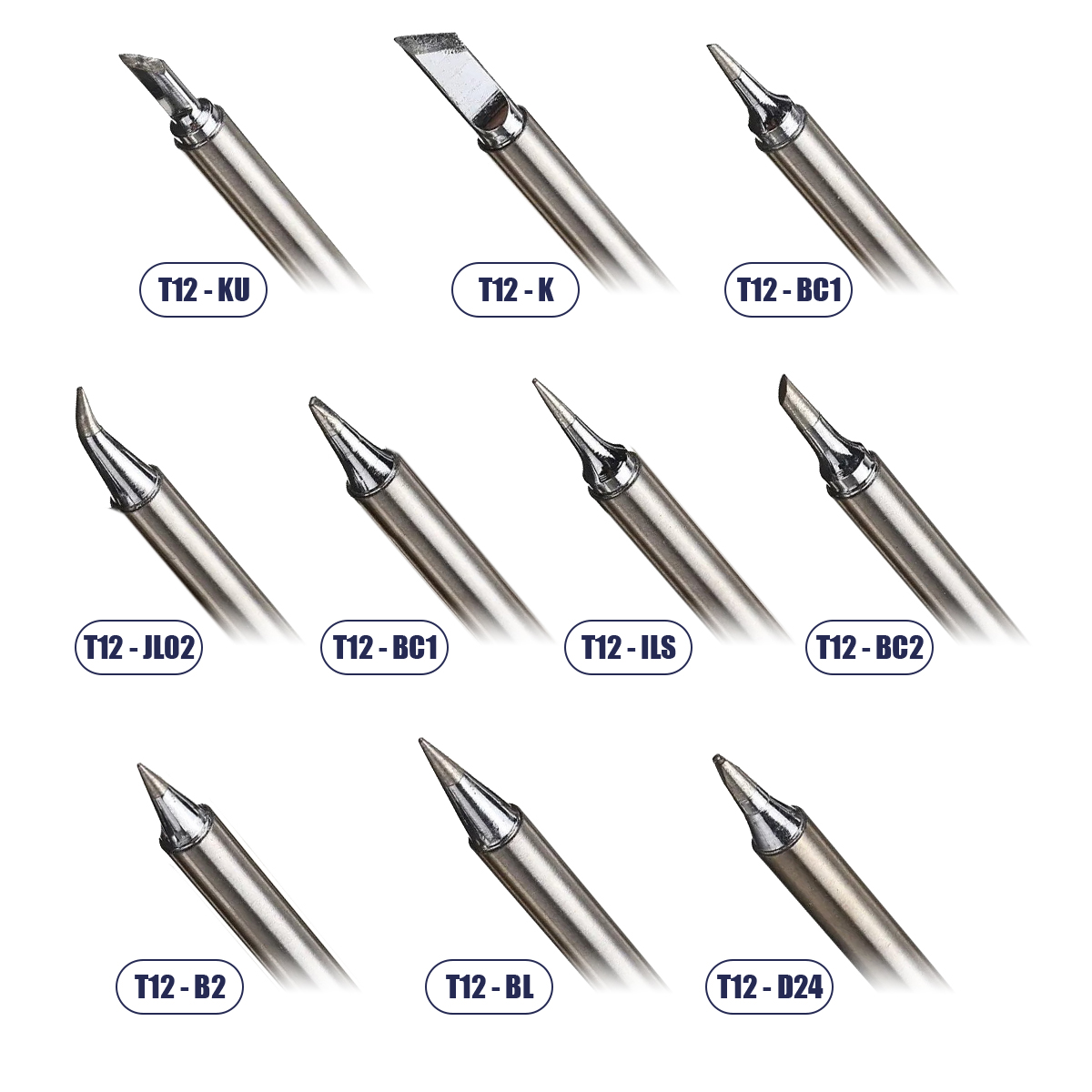 GloboStar® 79977 Drillpro T12 ΣΕΤ 10 Κεφαλών για Κολλητήρι - Σταθμού Συγκόλλησης Συμβατές με Μοντέλα HAKKO FX951 & FX952 και για Άλλα Μοντέλα - Image 4