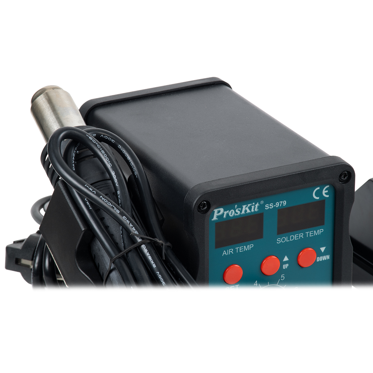 GloboStar® 79979 ProsKit SS-979 Ψηφιακός Σταθμός Συγκόλλησης 2in1 με Dual Digital Ψηφιακή Οθόνη - Κολλητήρι - Πιστόλι Θερμού Αέρα Hot Air Soldering Welding Gun και PID Προγραμματιζόμενο Σύστημα Ελέγχου Θερμοκρασίας - 760W - Image 6