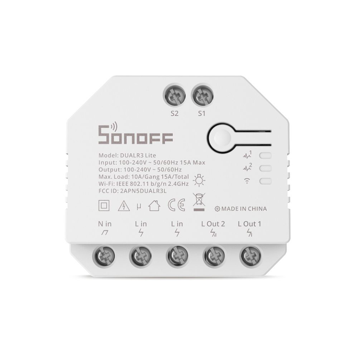 GloboStar® 80062 SONOFF DUALR3 Lite - Wi-Fi Smart Dual Relay Two Way Power Metering - Smart Switch