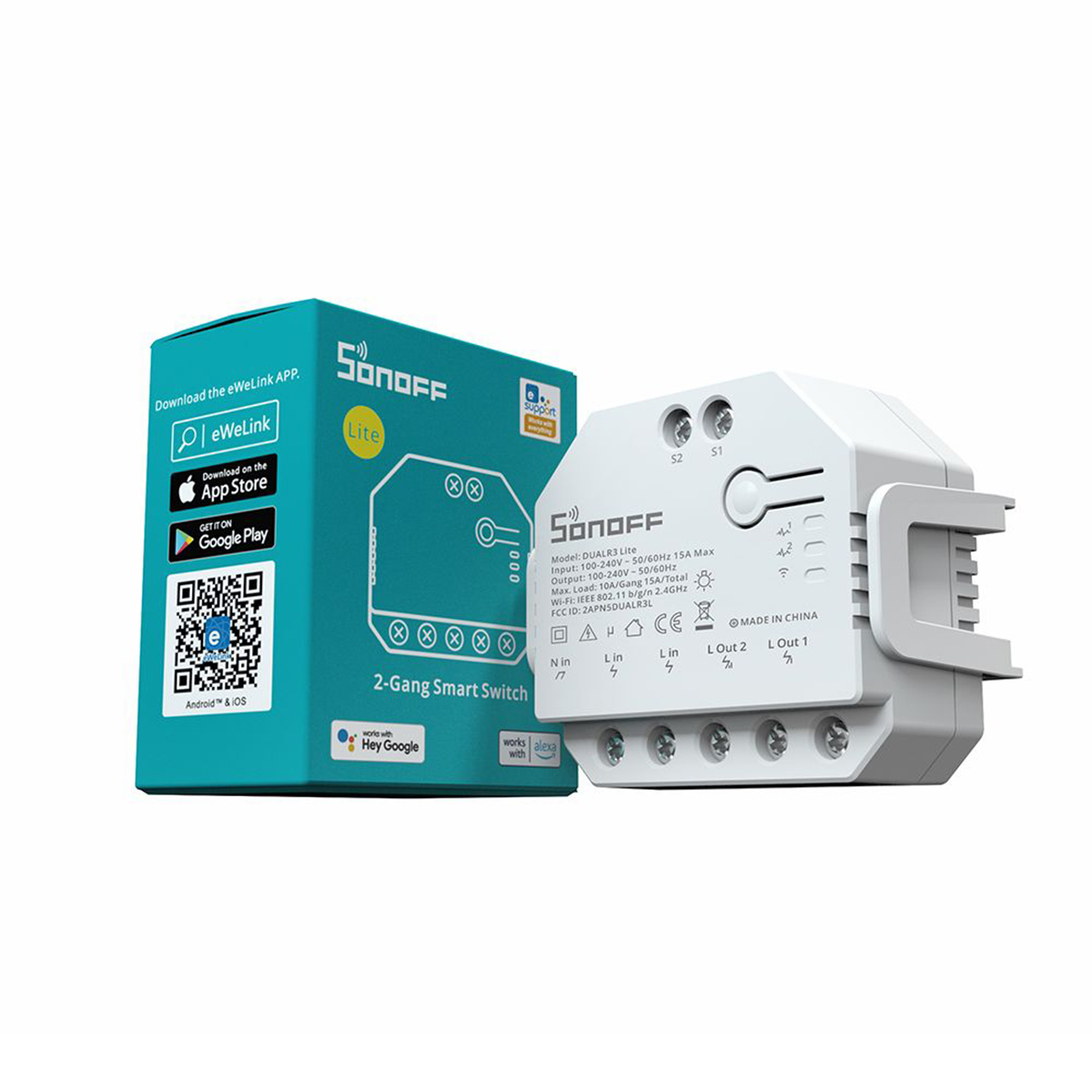 GloboStar® 80062 SONOFF DUALR3 Lite - Wi-Fi Smart Dual Relay Two Way Power Metering - Smart Switch - Image 4