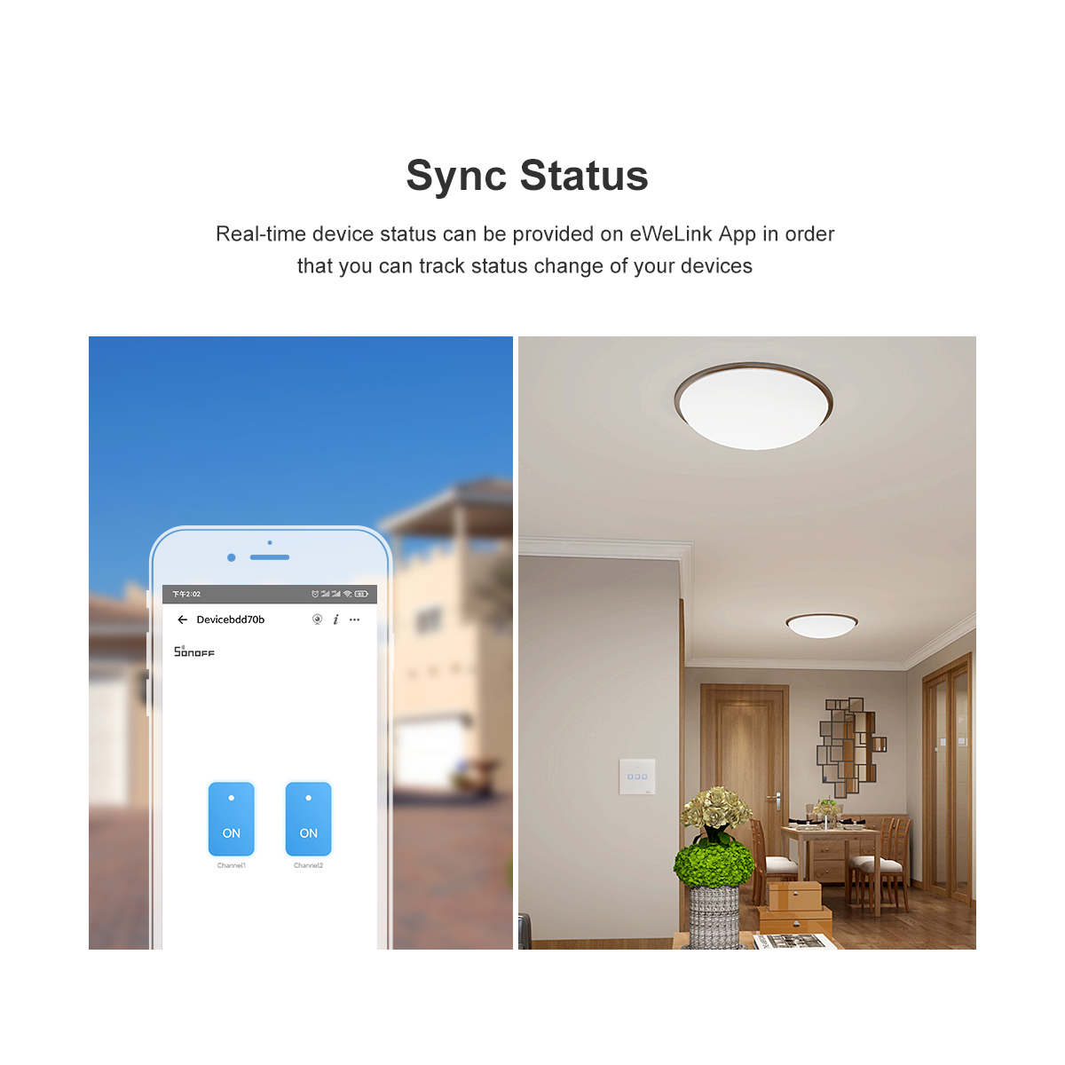 GloboStar® 80131 SONOFF T2EU2C-RF - 433MHz Wireless Smart Wall Touch Button Switch AC 100-240V Max 4A (2A/Way) 2 Way - RF Series - Image 14