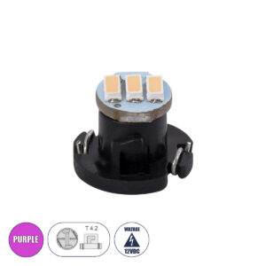 GloboStar® T4.2 81014 Λάμπα Αυτοκινήτου LED 3xSMD4014 0.6W 120lm 120° DC 12-16V  IP20 Μ1 x Π1 x Υ0.8cm Ροζ