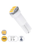 GloboStar® T5 81037 Λάμπα Αυτοκινήτου LED 3xSMD4014 0.9W 135lm 120° DC 12-16V IP20 Φ0.6 x Υ1.8cm Θερμό Λευκό 3000K