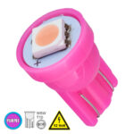 GloboStar® T10 W5W 81049 Λάμπα Αυτοκινήτου LED 1xSMD5050 0.28W 18lm 120° DC 12-16V IP20 Φ1.1 x Υ1.7cm Ροζ