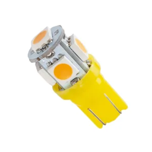 GloboStar® T10 W5W 81054 Λάμπα Αυτοκινήτου LED 5xSMD5050 1.3W 80lm 360° DC 12-16V IP20 Φ1.2 x Υ2.7cm Πορτοκαλί